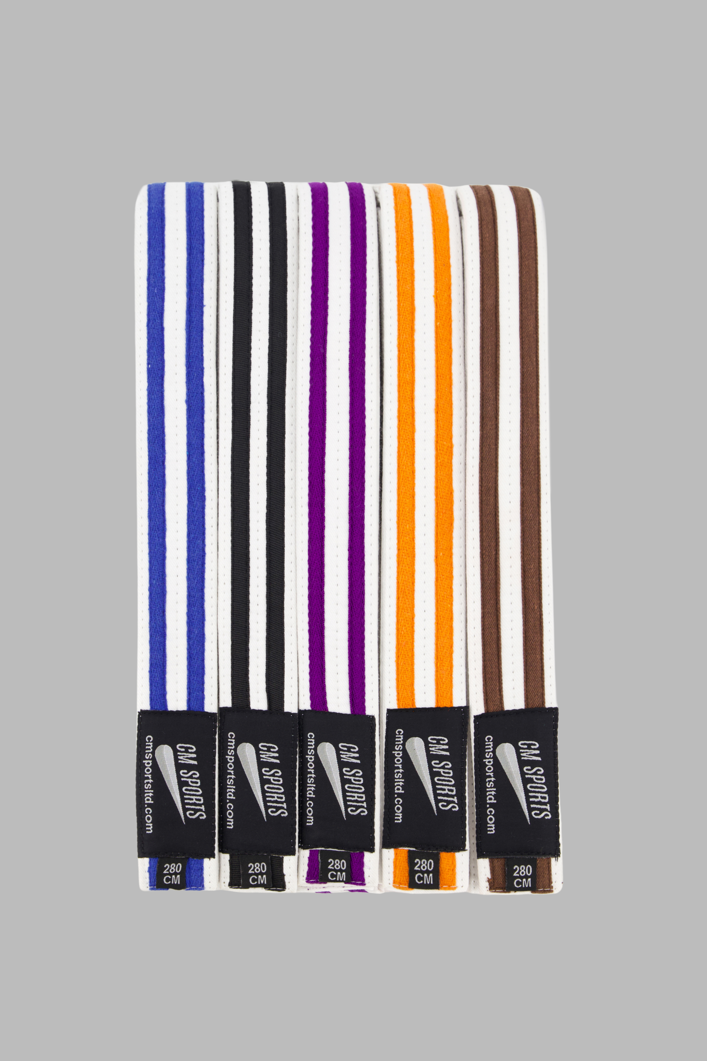 CM Stripe Belts-White with Yellow Stripe