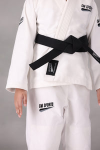 CM Young Ninja Jiu Jitsu Gi- White (With FREE Belt)