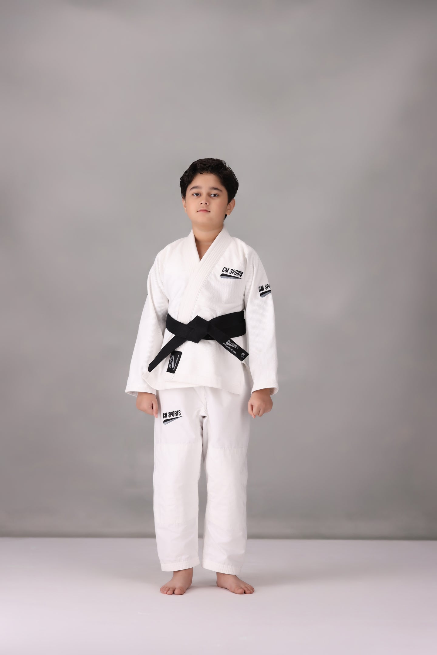 CM Young Ninja Jiu Jitsu Gi- White (With FREE Belt)